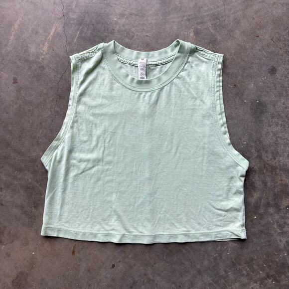 Lululemon All Yours Crop Tank Top Women's 2 Light Green Pima Sleeveless Athletic - Picture 1 of 9